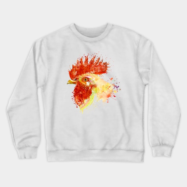 Rooster Head Crewneck Sweatshirt by Marian Voicu